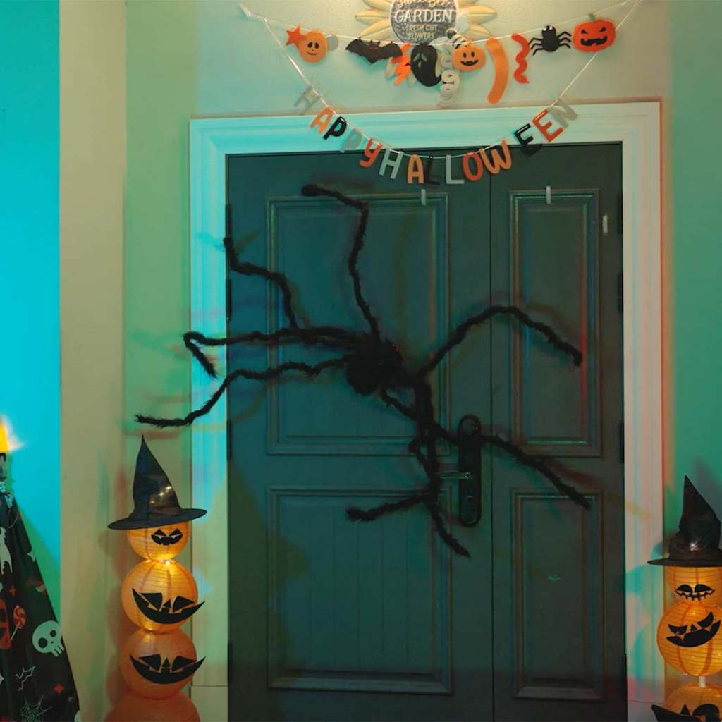 Halloween Spider Decoration 6 pcs Black 75 cm Polyester