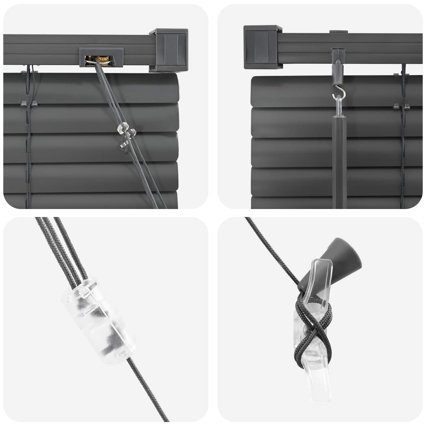 Venetian Blind Silver Grey 150 x 160 cm 25 mm PVC
