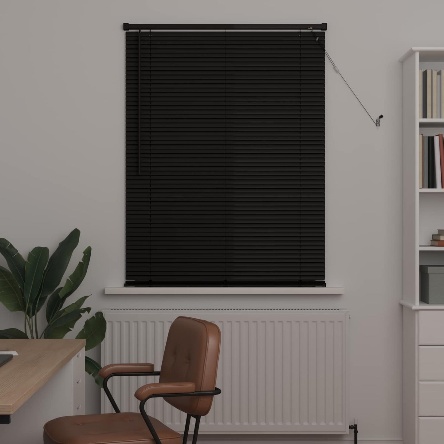 Venetian Blind Black 150 x 70 cm 25 mm PVC