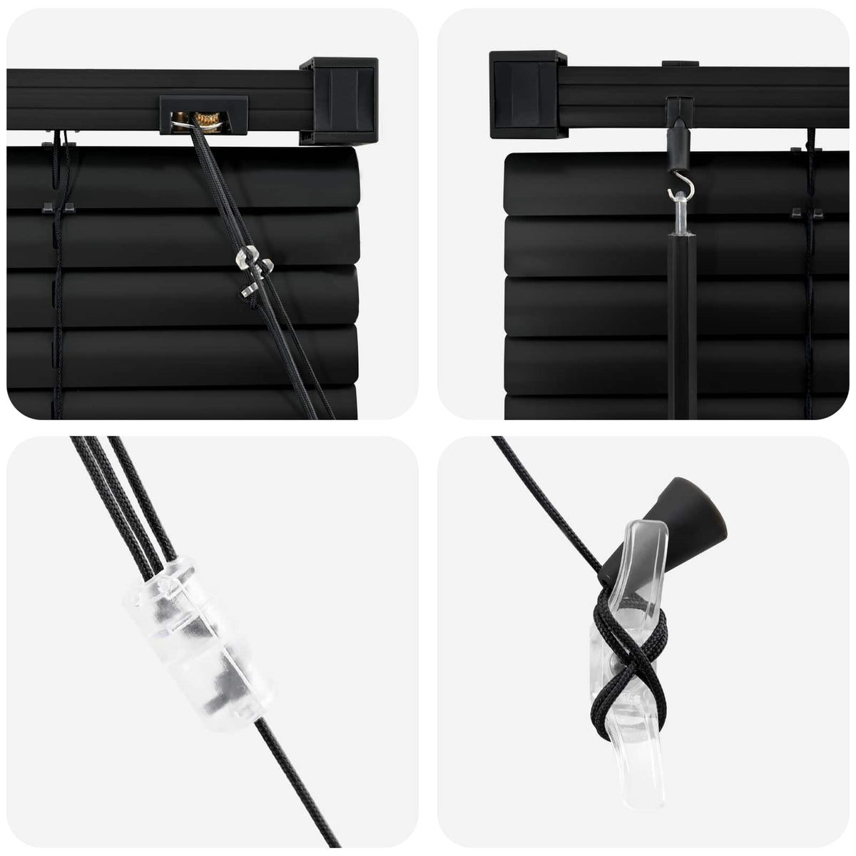 Venetian Blind Black 150 x 150 cm 25 mm PVC