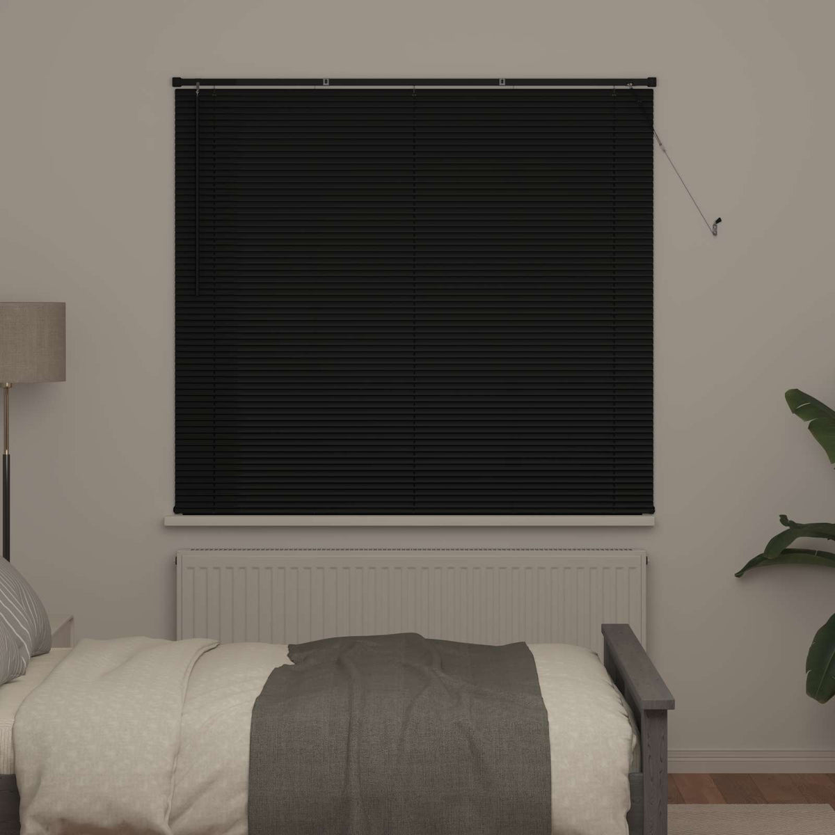 Venetian Blind Black 150 x 150 cm 25 mm PVC