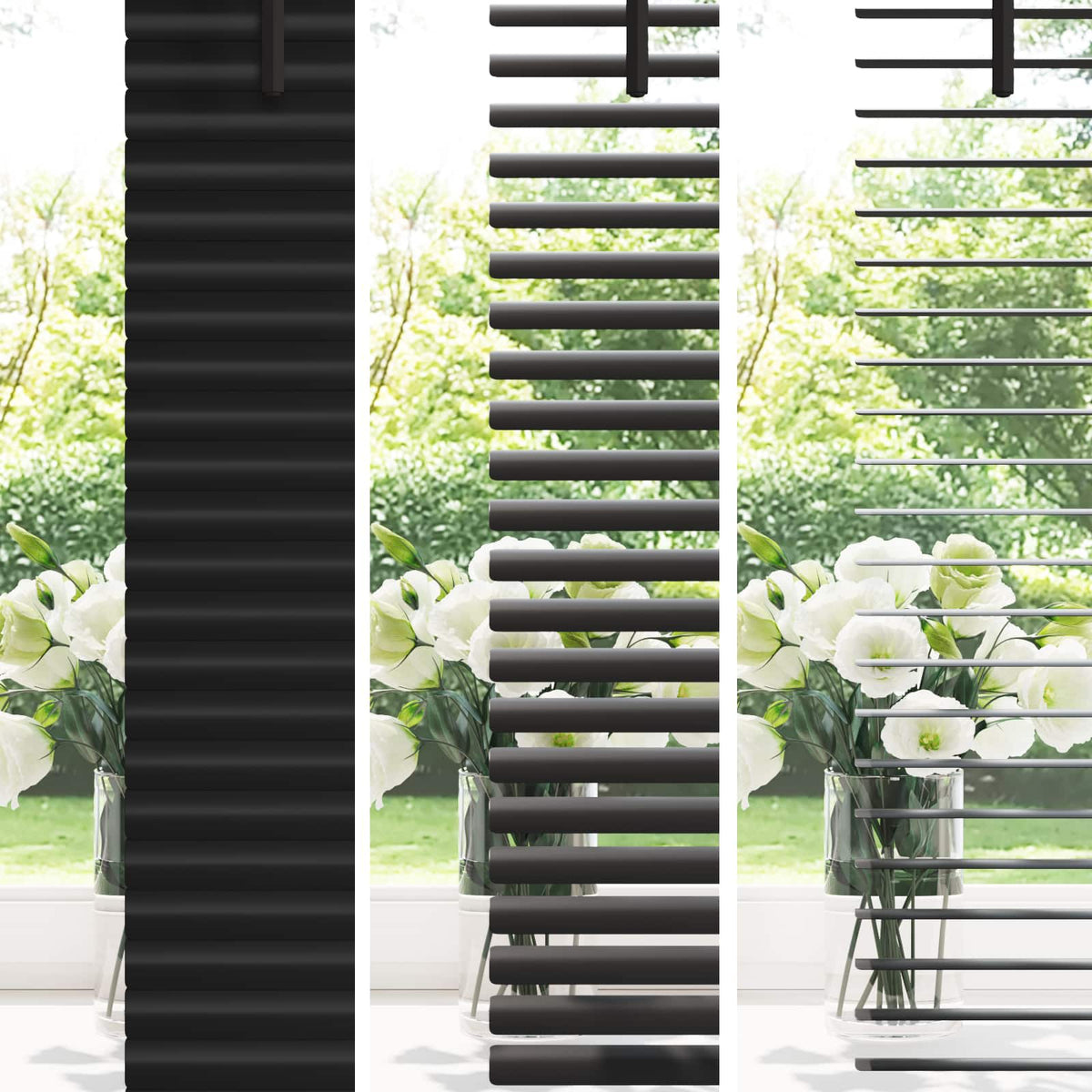 Venetian Blind Black 150 x 150 cm 25 mm PVC