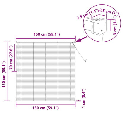 Venetian Blind Black 150 x 150 cm 25 mm PVC