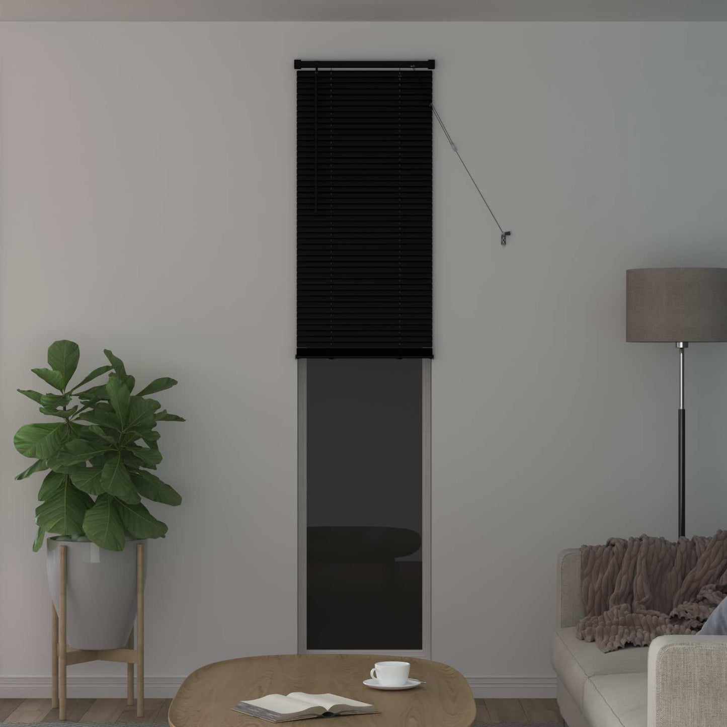 Venetian Blind Black 213 x 40 cm 25 mm PVC