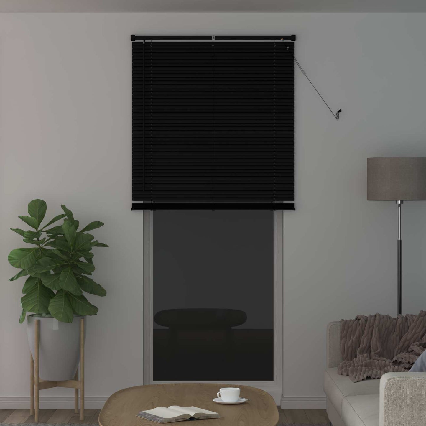 Venetian Blind Black 213 x 100 cm 25 mm PVC