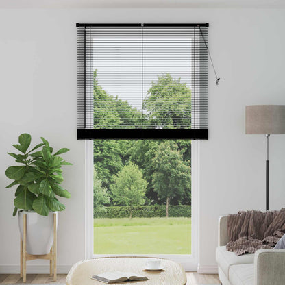 Venetian Blind Black 213 x 120 cm 25 mm PVC