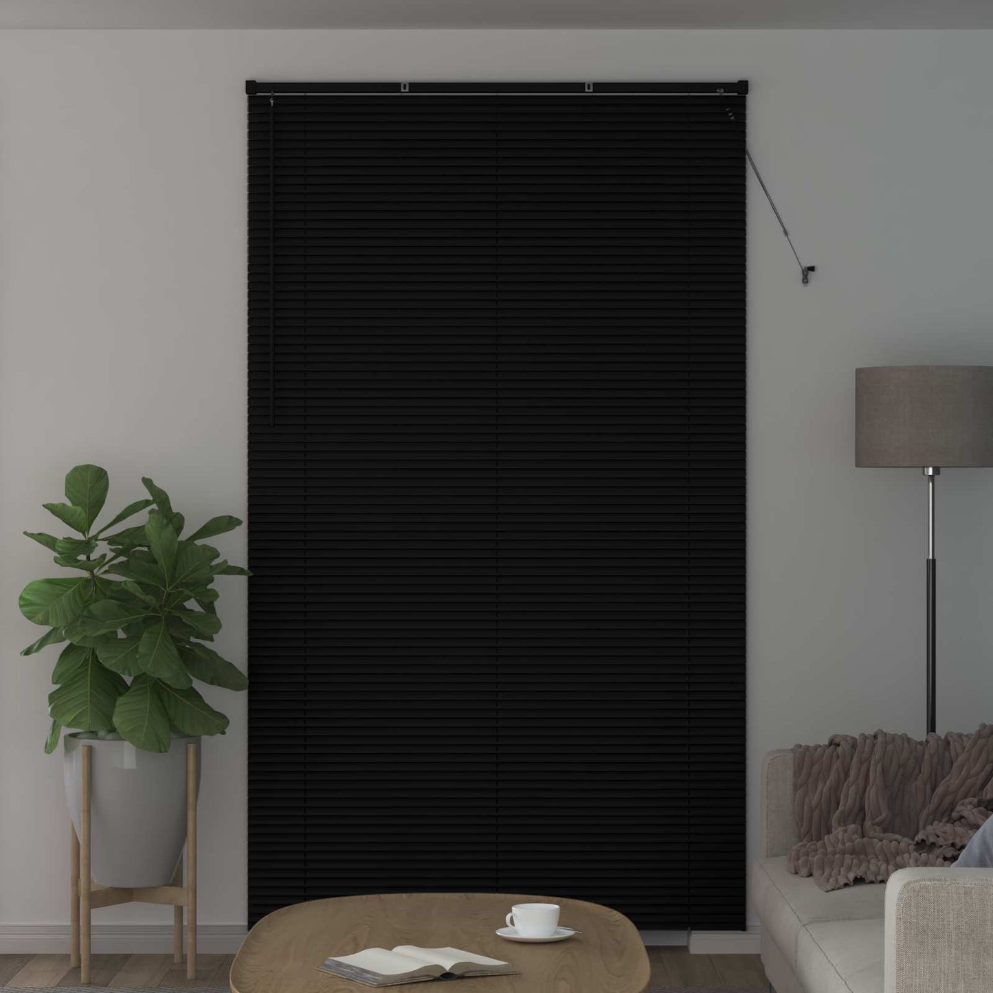 Venetian Blind Black 213 x 130 cm 25 mm PVC