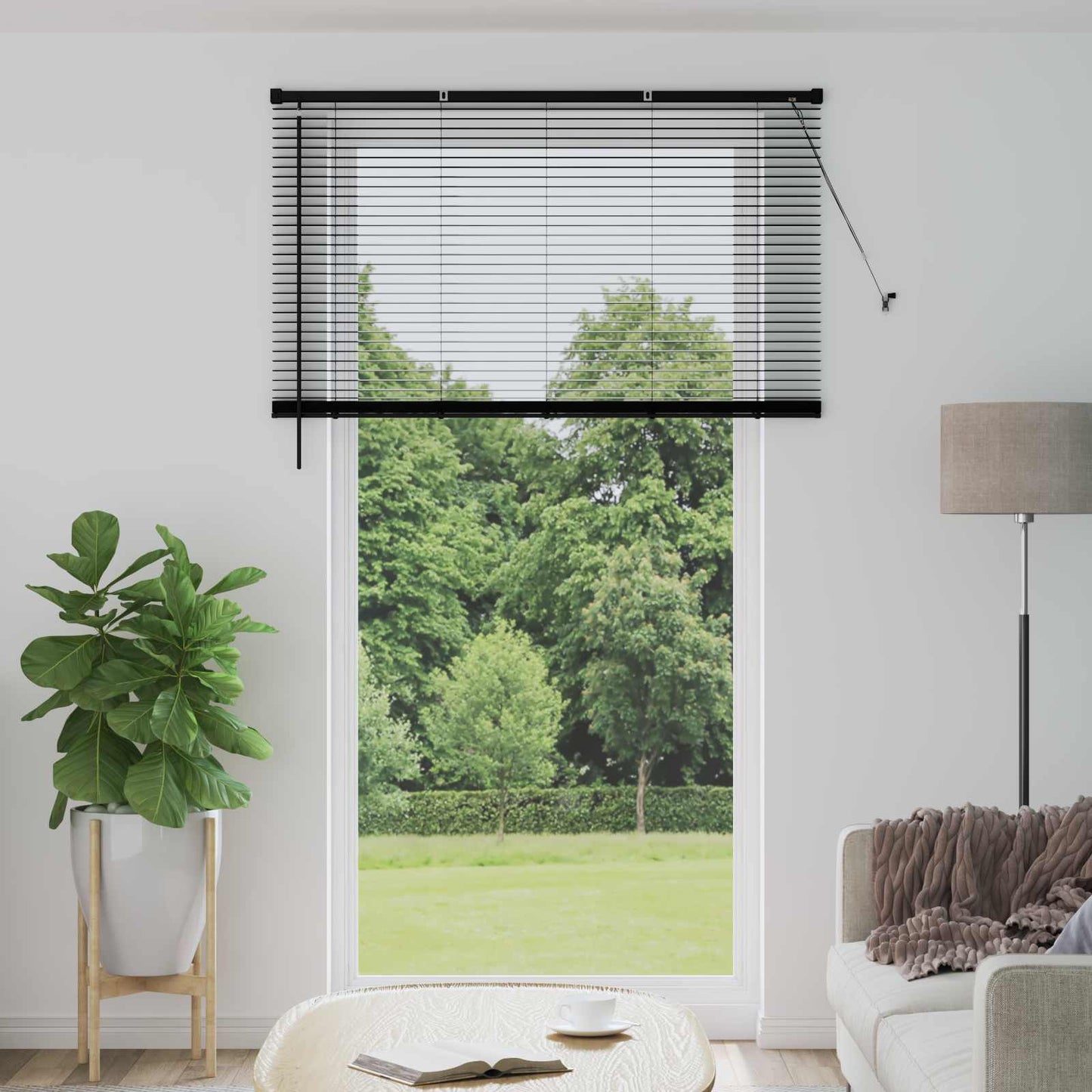 Venetian Blind Black 213 x 160 cm 25 mm PVC