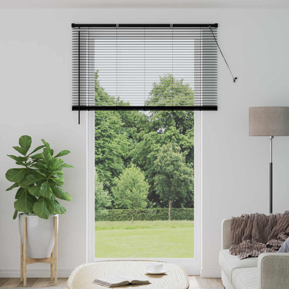 Venetian Blind Black 213 x 160 cm 25 mm PVC