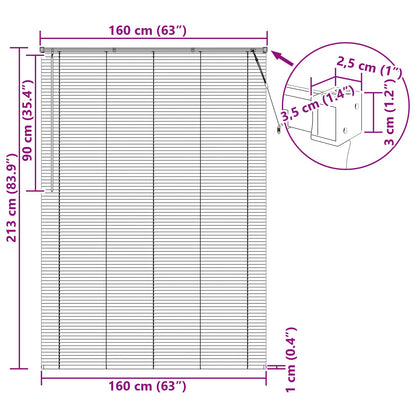Venetian Blind Black 213 x 160 cm 25 mm PVC