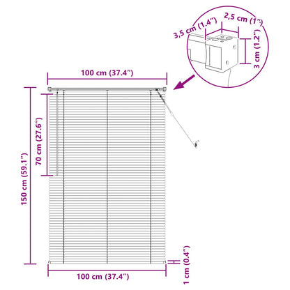 Venetian Blind Light Brown with Pattern 150 x 100 cm 25 mm PVC