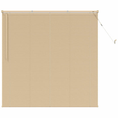 Venetian Blind Light Brown with Pattern 150 x 140 cm 25 mm PVC