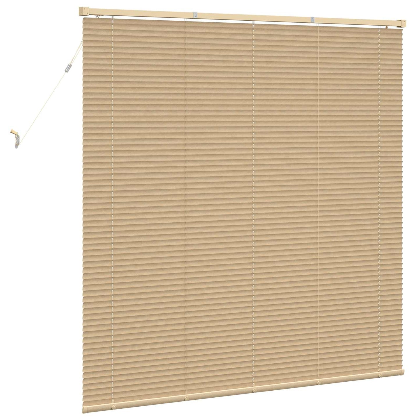Venetian Blind Light Brown with Pattern 150 x 160 cm 25 mm PVC