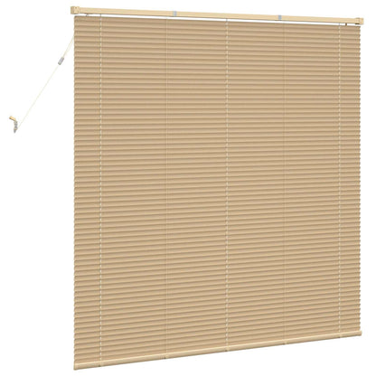 Venetian Blind Light Brown with Pattern 150 x 160 cm 25 mm PVC