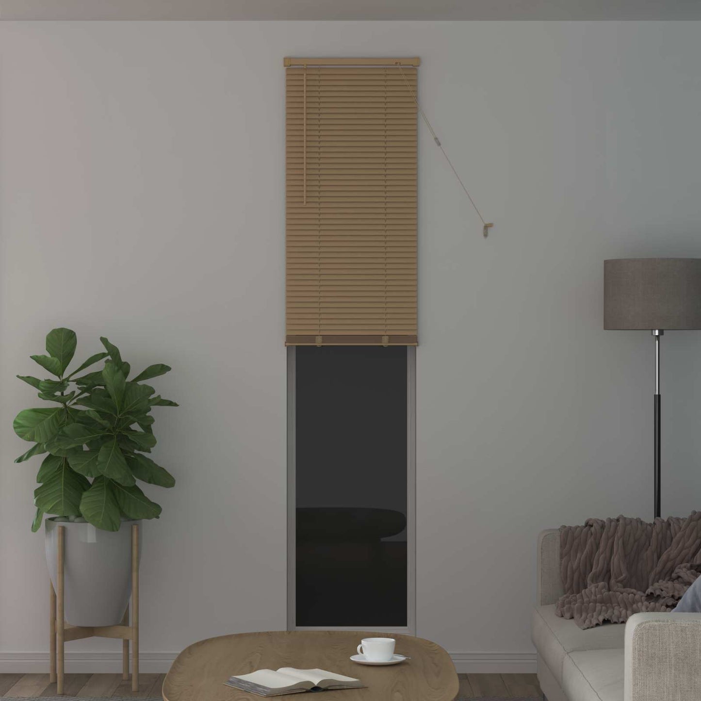 Venetian Blind Light Brown with Pattern 213 x 40 cm 25 mm PVC