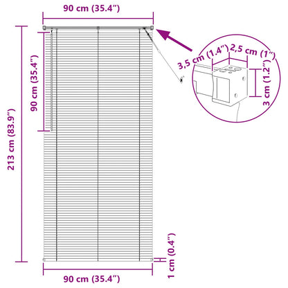 Venetian Blind Light Brown with Pattern 213 x 90 cm 25 mm PVC