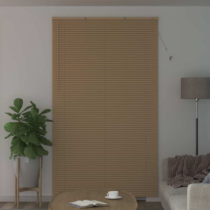 Venetian Blind Light Brown with Pattern 213 x 140 cm 25 mm PVC