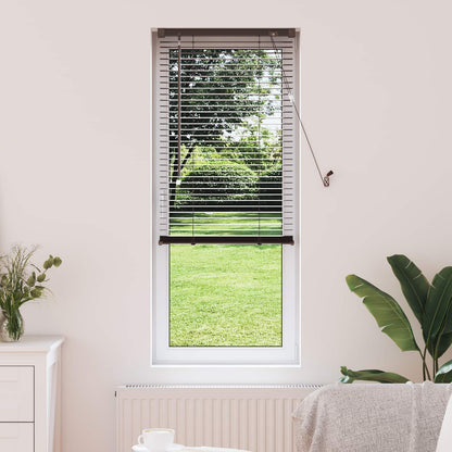 Venetian Blind Dark Brown with Pattern 150 x 50 cm 25 mm PVC