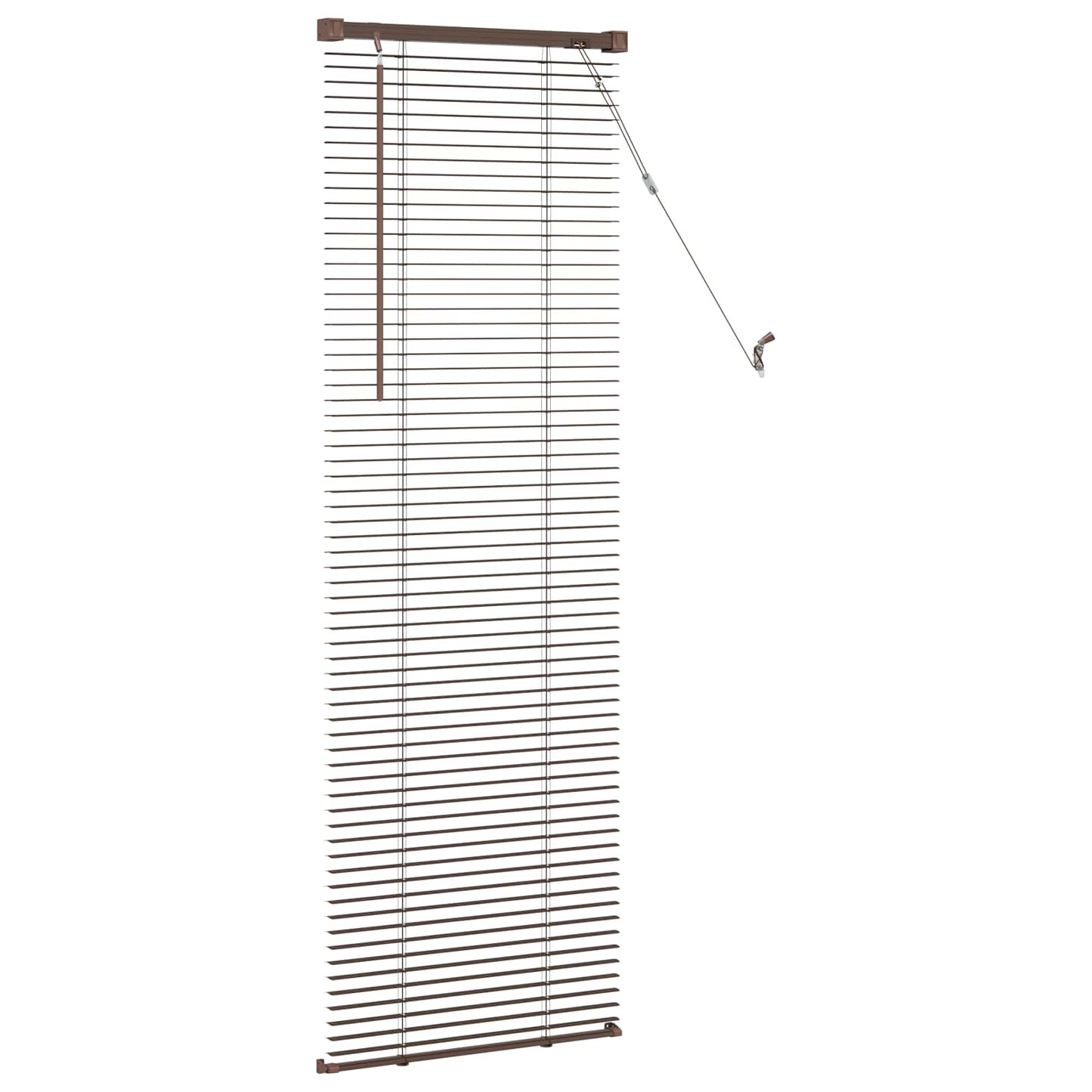 Venetian Blind Dark Brown with Pattern 150 x 60 cm 25 mm PVC