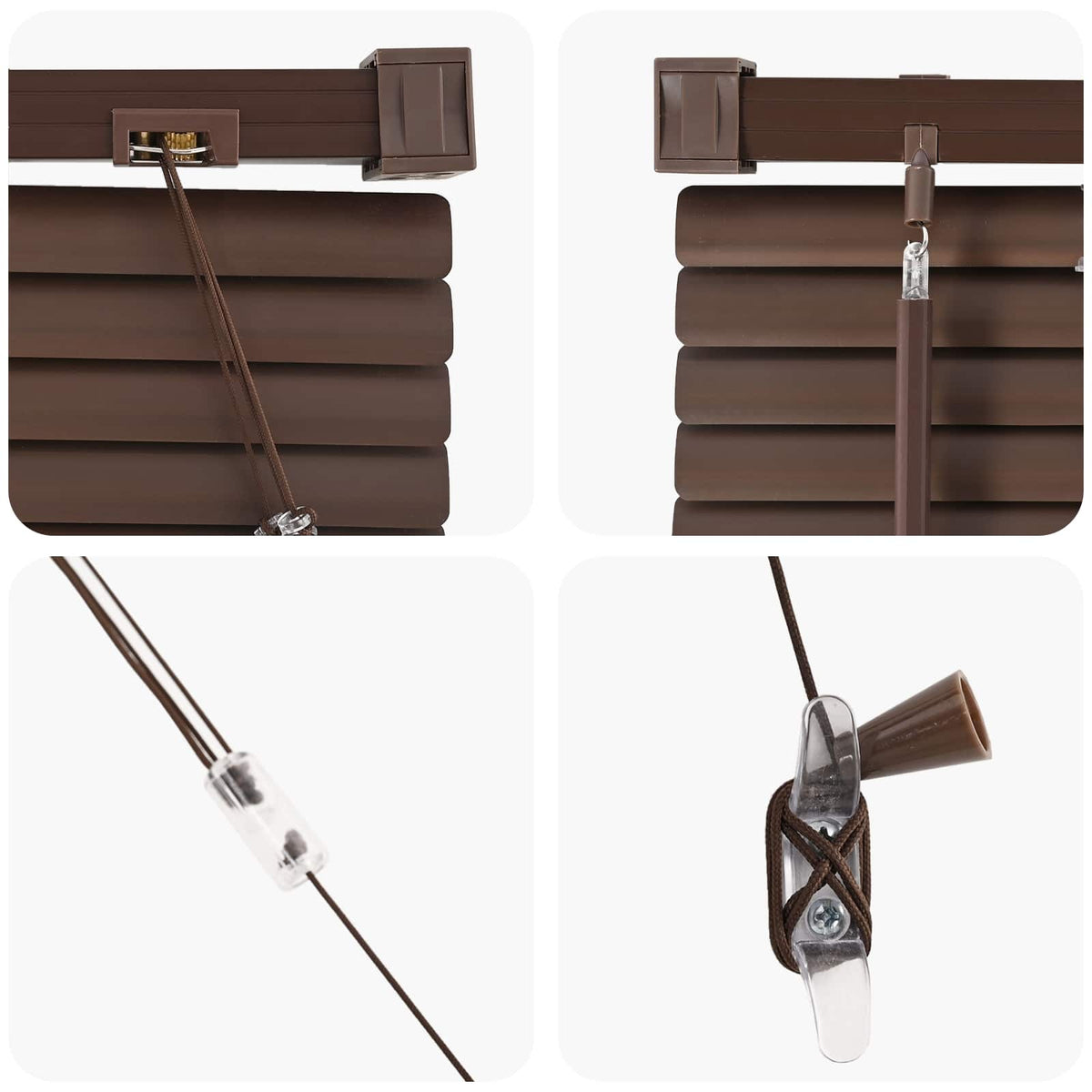 Venetian Blind Dark Brown with Pattern 150 x 70 cm 25 mm PVC
