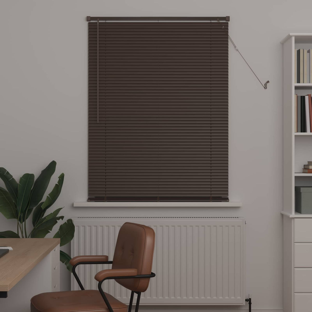 Venetian Blind Dark Brown with Pattern 150 x 70 cm 25 mm PVC
