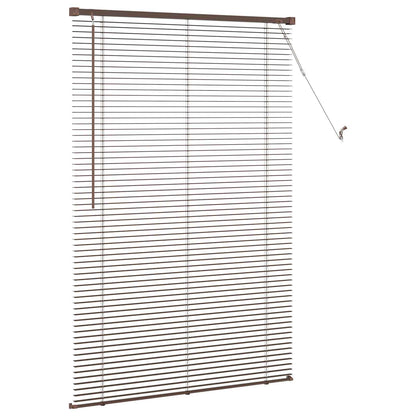 Venetian Blind Dark Brown with Pattern 150 x 70 cm 25 mm PVC