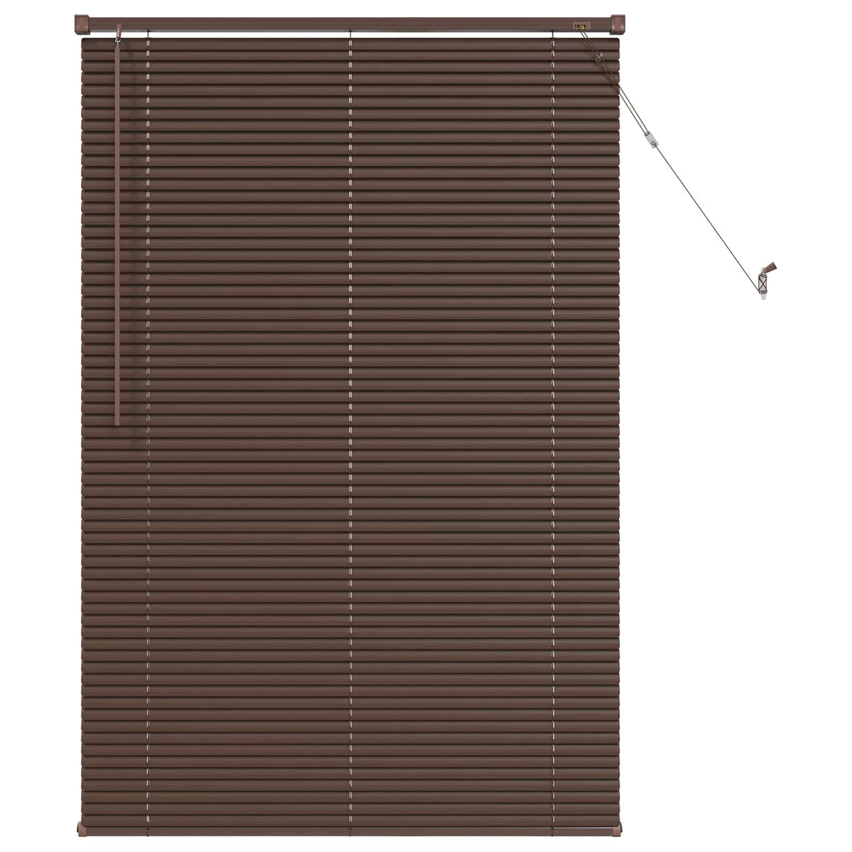 Venetian Blind Dark Brown with Pattern 150 x 70 cm 25 mm PVC