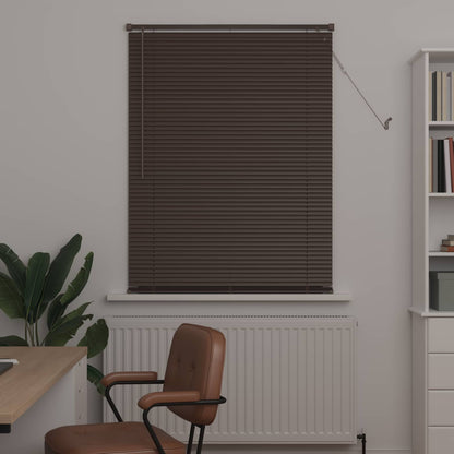 Venetian Blind Dark Brown with Pattern 150 x 80 cm 25 mm PVC