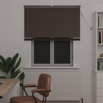 Venetian Blind Dark Brown with Pattern 150 x 110 cm 25 mm PVC