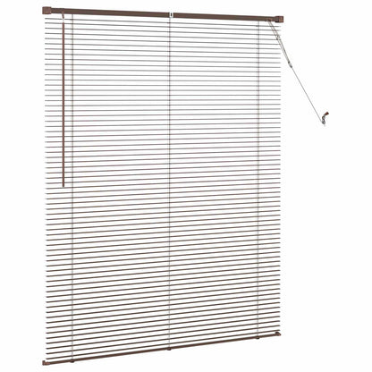 Venetian Blind Dark Brown with Pattern 150 x 120 cm 25 mm PVC