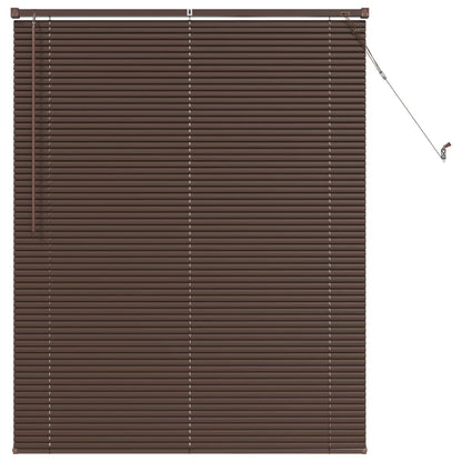 Venetian Blind Dark Brown with Pattern 150 x 120 cm 25 mm PVC