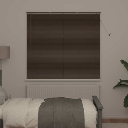 Venetian Blind Dark Brown with Pattern 150 x 140 cm 25 mm PVC
