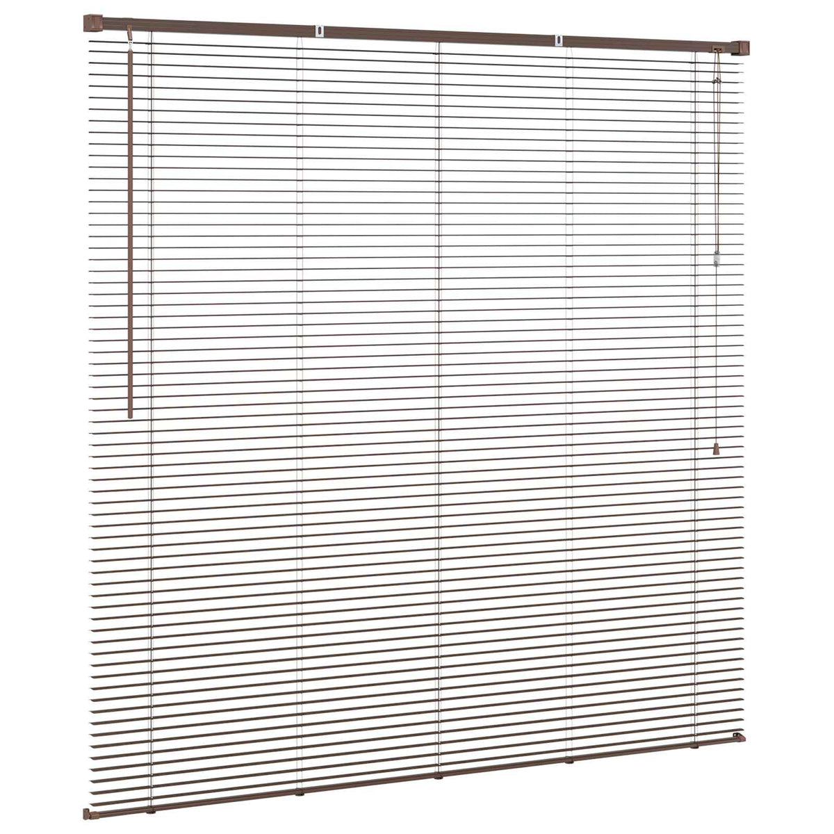 Venetian Blind Dark Brown with Pattern 150 x 140 cm 25 mm PVC