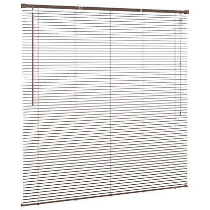Venetian Blind Dark Brown with Pattern 150 x 140 cm 25 mm PVC