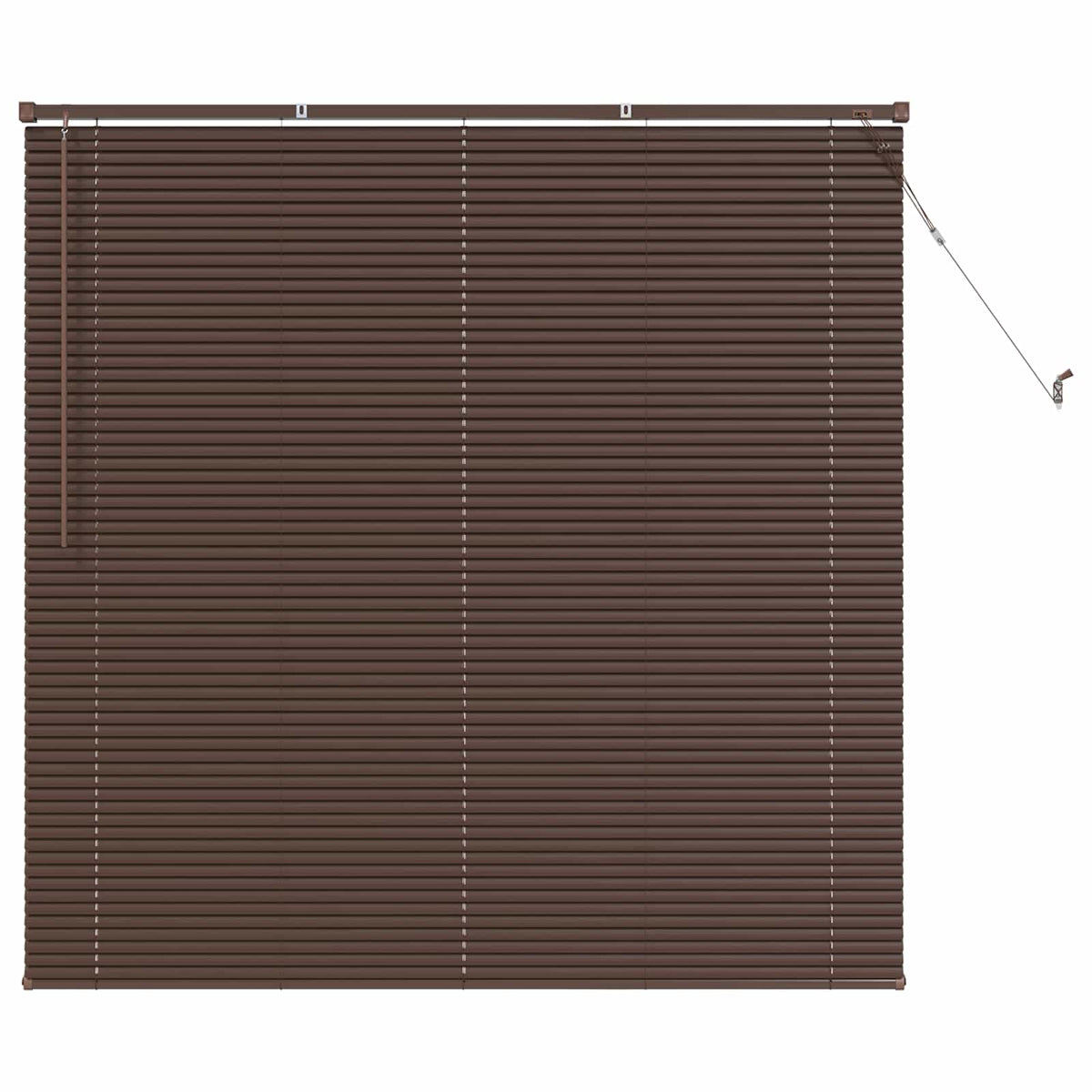 Venetian Blind Dark Brown with Pattern 150 x 140 cm 25 mm PVC