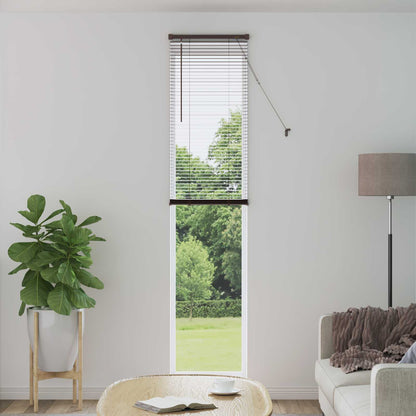 Venetian Blind Dark Brown with Pattern 213 x 60 cm 25 mm PVC