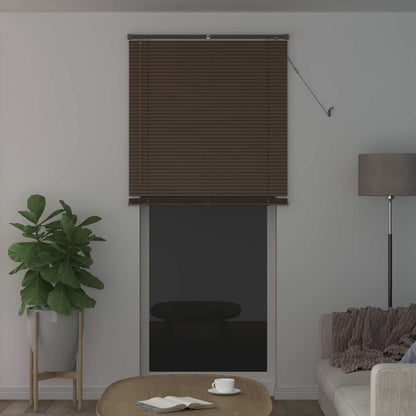 Venetian Blind Dark Brown with Pattern 213 x 80 cm 25 mm PVC