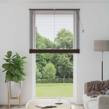 Venetian Blind Dark Brown with Pattern 213 x 120 cm PVC
