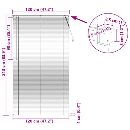 Venetian Blind Dark Brown with Pattern 213 x 120 cm PVC