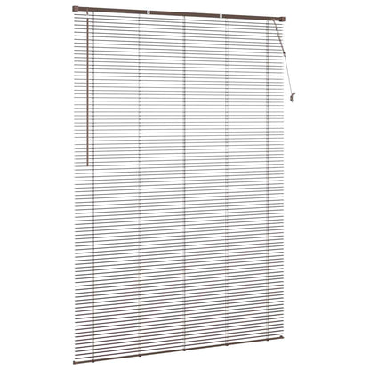 Venetian Blind Dark Brown with Pattern 213 x 130 cm 25 mm PVC