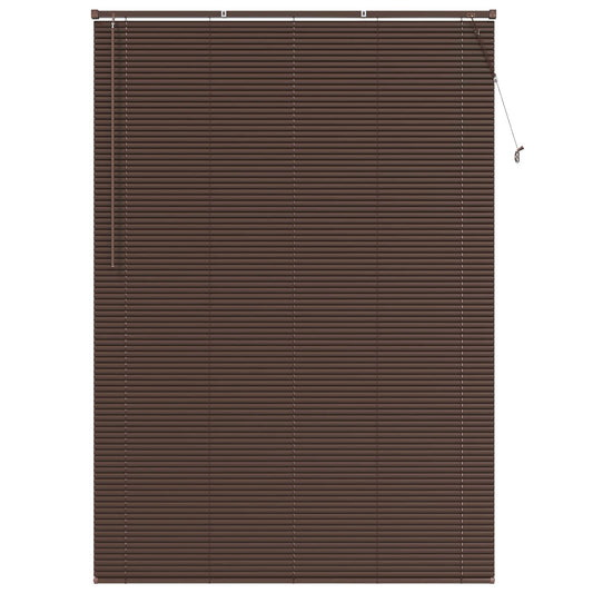 Venetian Blind Dark Brown with Pattern 213 x 130 cm 25 mm PVC