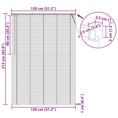 Venetian Blind Dark Brown with Pattern 213 x 130 cm 25 mm PVC