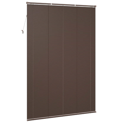 Venetian Blind Dark Brown with Pattern 213 x 150 cm 25 mm PVC