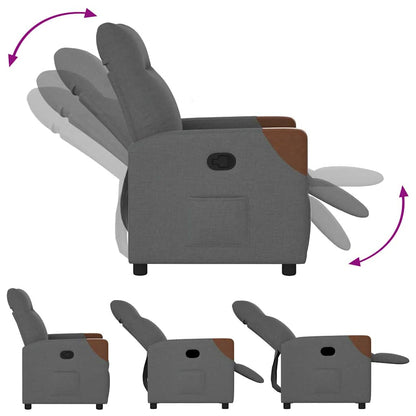 Recliner Chair Dark Grey Fabric