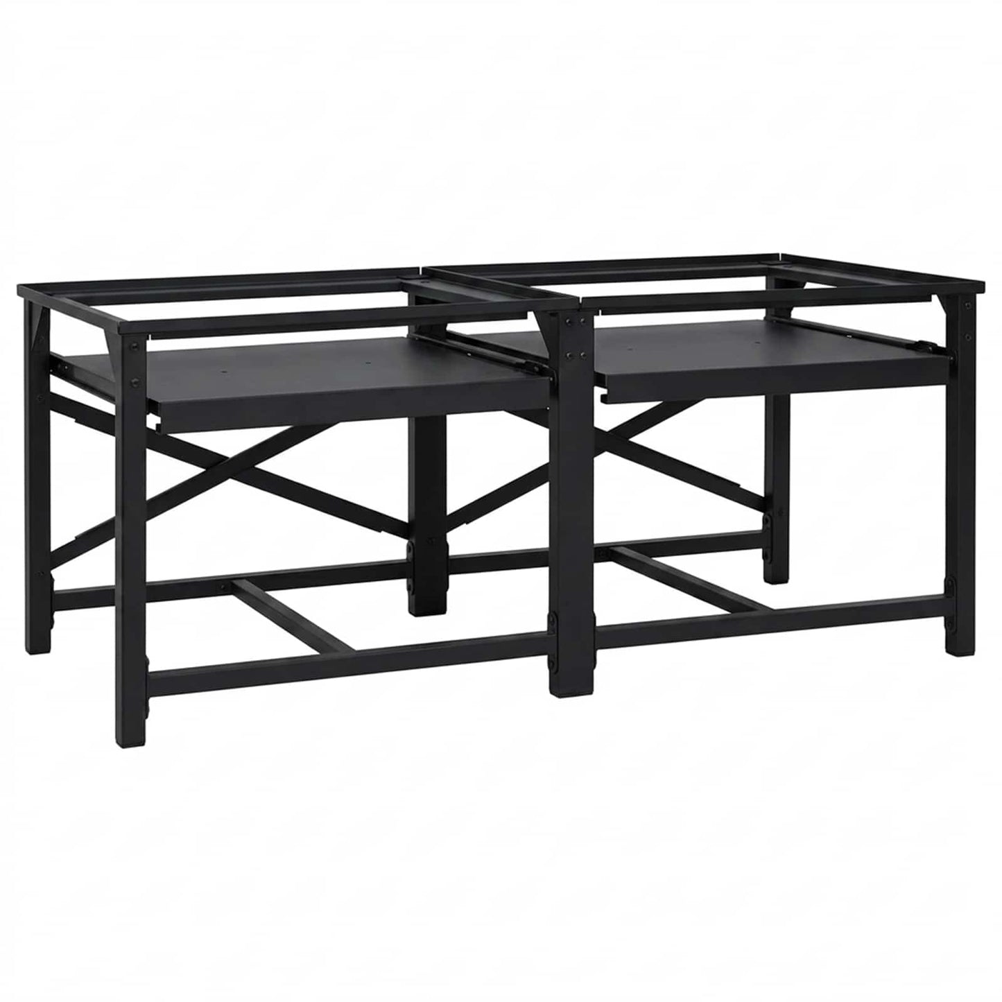 Washing Machine Pedestal 2 pcs Black 120 x 56 x 52 cm Steel
