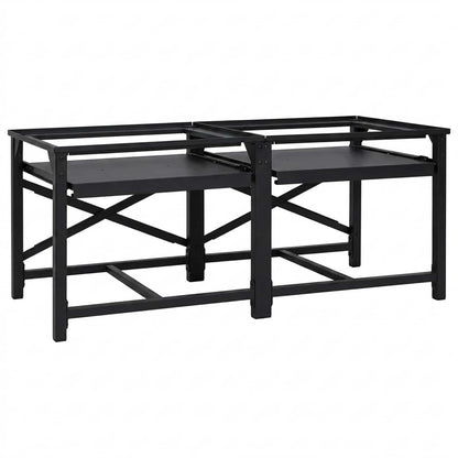 Washing Machine Pedestal 2 pcs Black 120 x 56 x 52 cm Steel