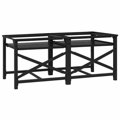 Washing Machine Pedestal 2 pcs Black 120 x 56 x 52 cm Steel