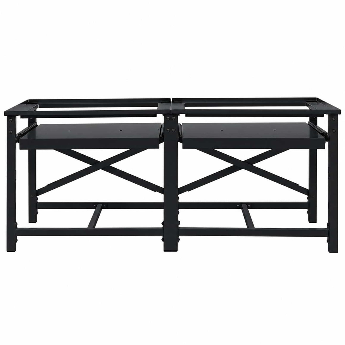 Washing Machine Pedestal 2 pcs Black 120 x 56 x 52 cm Steel