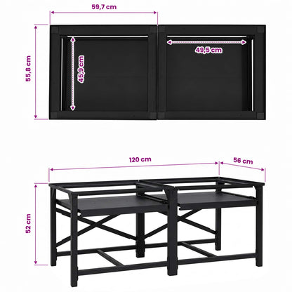 Washing Machine Pedestal 2 pcs Black 120 x 56 x 52 cm Steel