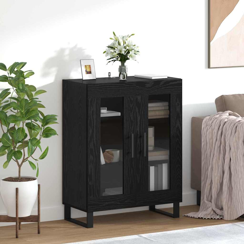 Sideboard Black Oak 69.5 x 34 x 90 cm Engineered Wood
